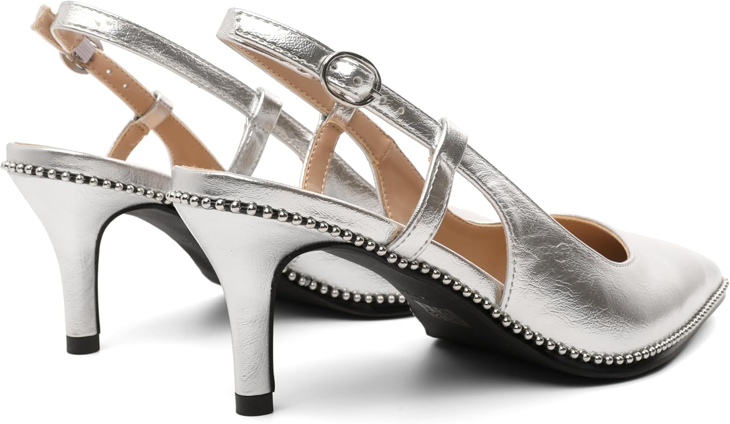 AUMOTED Women Low Heel Pumps Slingback Heels Pointed Toe Beaded Heels 2.5" Elegant Dressy Pumps - Image 6