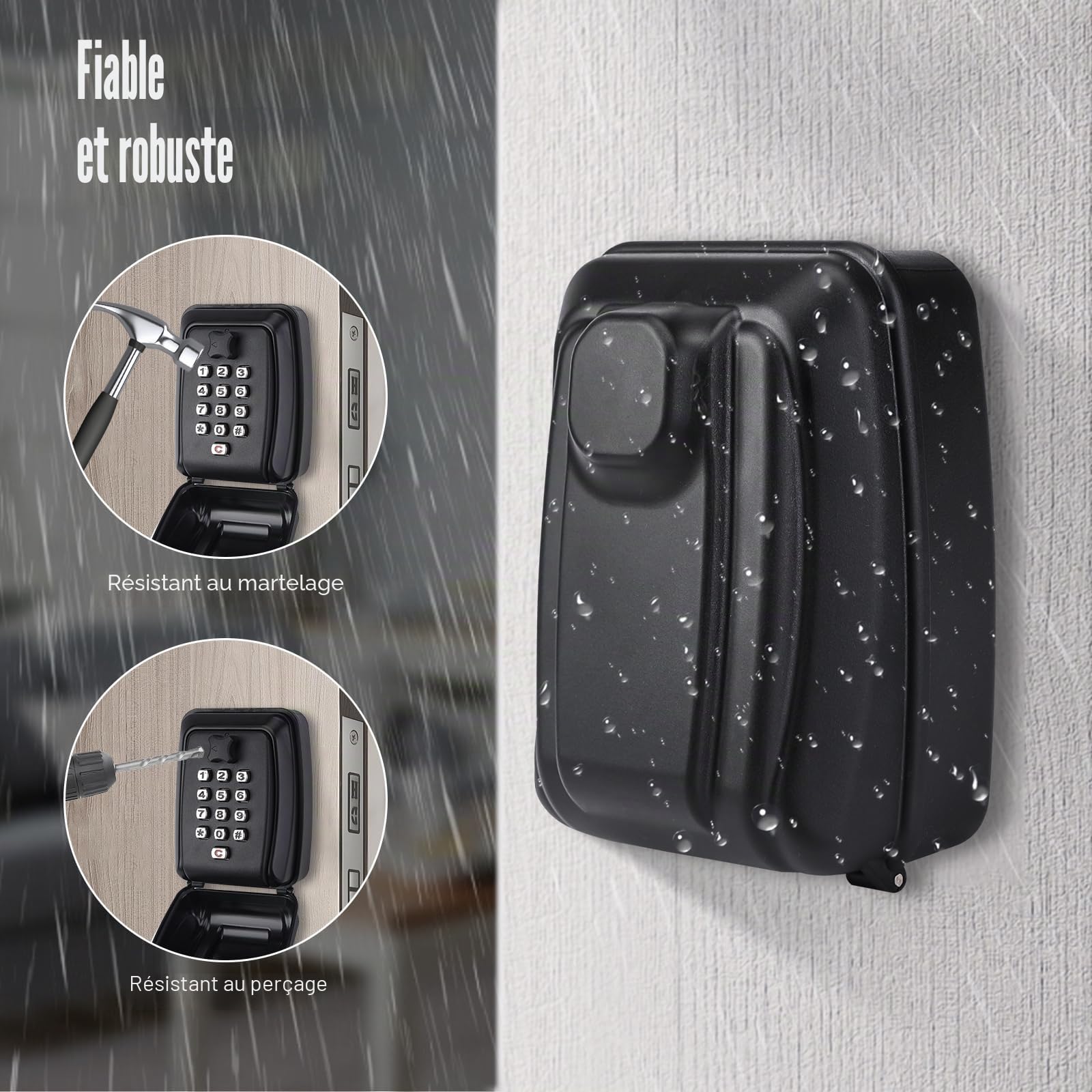 PAIRIER Boite a Clefs de Securisee Exterieur Grande Boîte à Clés Murale Étanche avec Code à 12 Chiffres, Boite à Clé Sécurisée, étanche à l'eau et à la Rouille pour L'école de Garage à Domicile