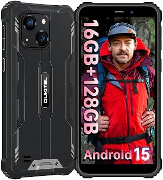 OUKITEL WP32 Rugged Smartphone, Android 15, 12GB+128GB, 6300mAh, IP68/IP69K, NFC