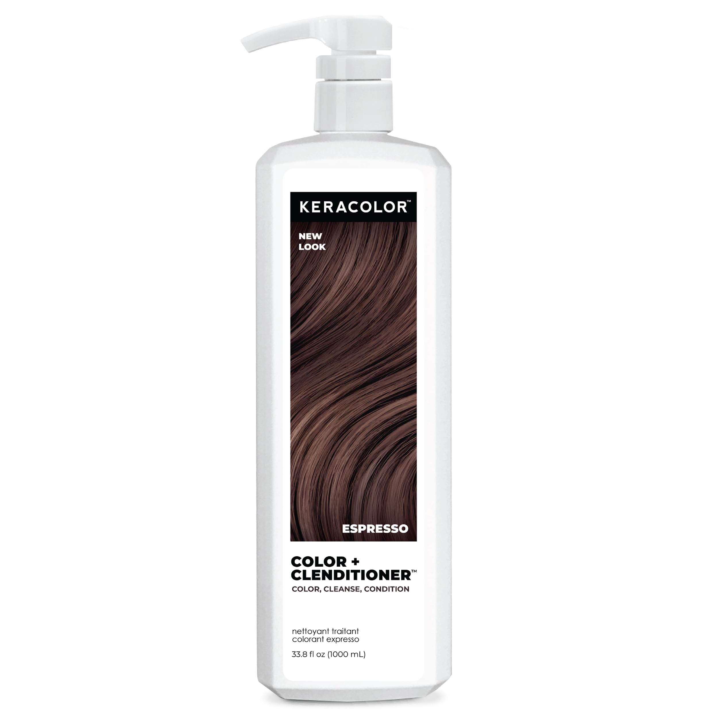 Keracolor Color + Clenditioner 3-in-1 Color-Depositing Conditioner, Gentle Cleansing Conditioner Infusing Semi-Permanent Hair Color, 9 Shades, 33.8 Fl Oz