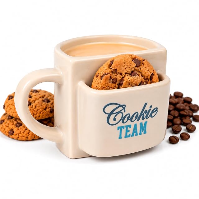 Fisura oryginalny kubek na prezent „Cookie Team”, szary kubek do herbaty