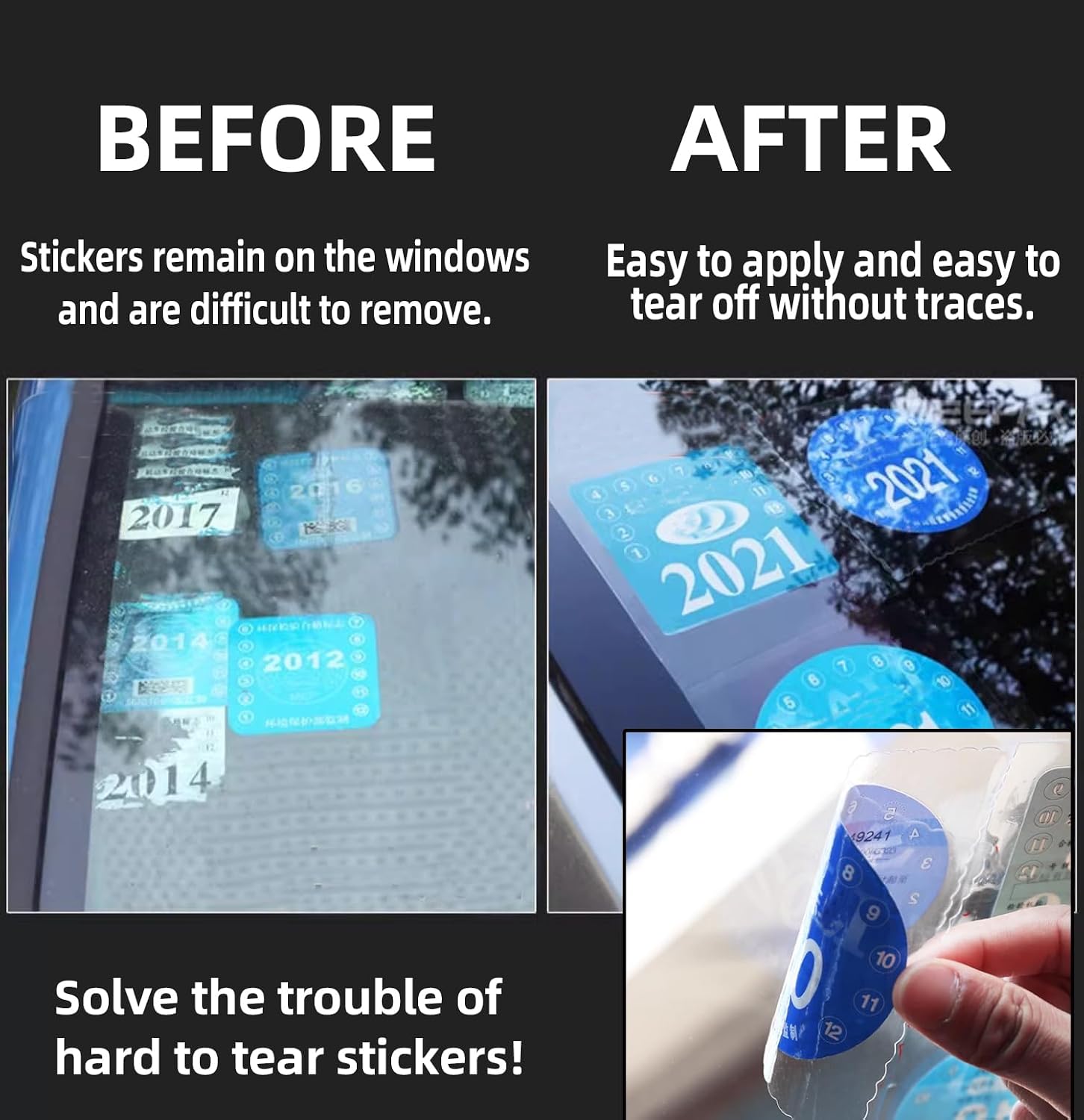 Car Windshield Sticker, Windshield Applicator, Clear Window Cling for Car (10PCS/8.3X11.7)