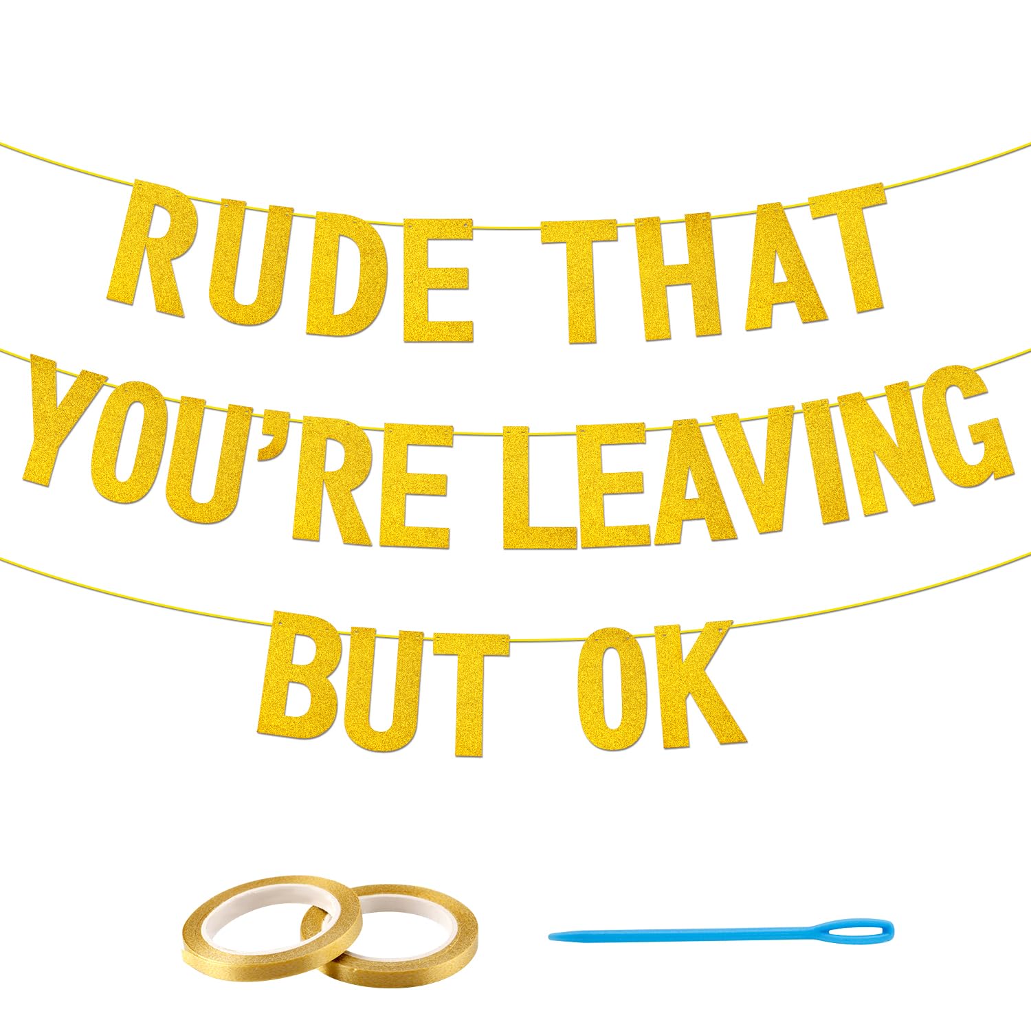 Rude That You Are Leaving But Ok Decorations 9Pcs Farewell Party Decorations Black Gold Rude That You're Leaving But... Going Away Party Decorations