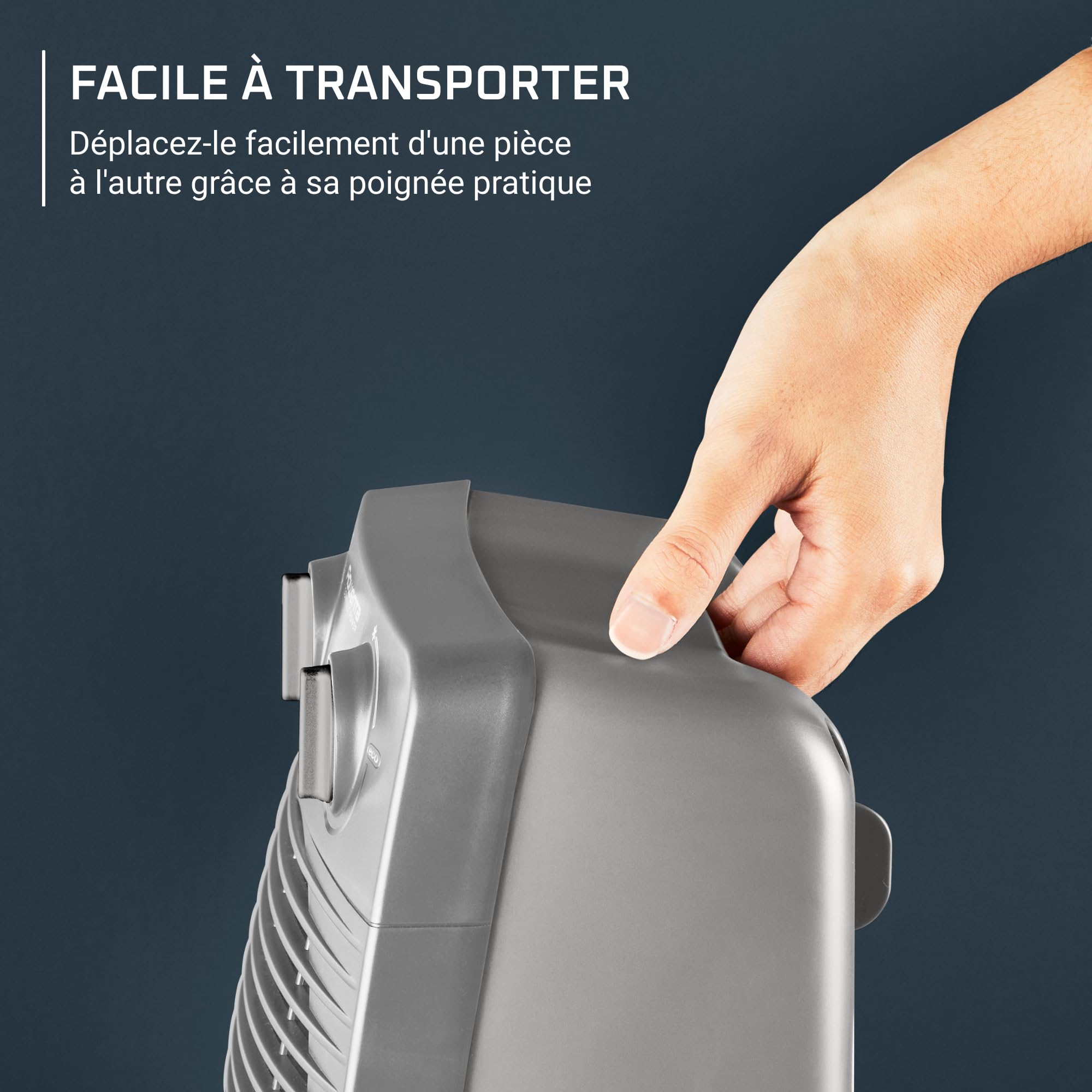 Rowenta Compact Power Radiateur soufflant chauffage d’appoint portable, Jusqu’à 35 m², Mode Éco 1000 W/2000 W, Thermostat mécanique, Sécurité anti-surchauffe, SO2212F0