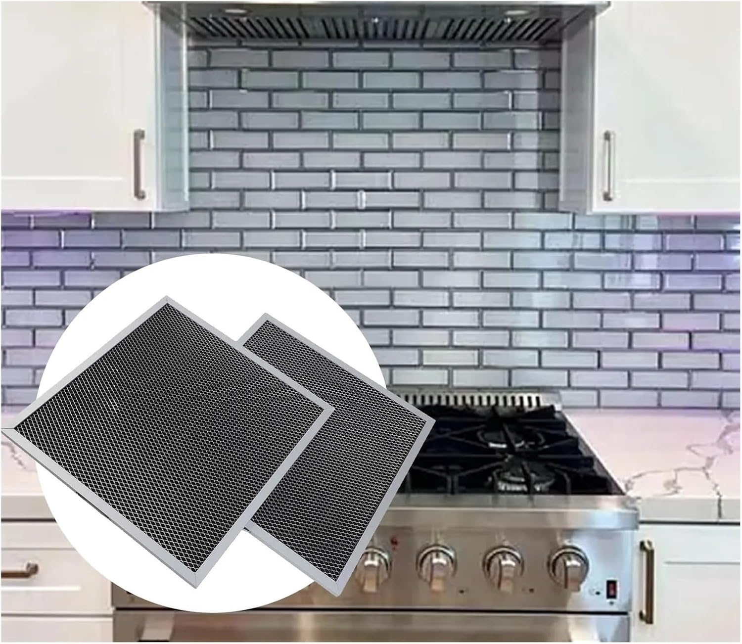 2pcs Range Hood Filter Spare Parts 11-1/4 Inches X 11-5/8 3/8 99010317, Compatible For NuTone Kitchen Vent Accessories