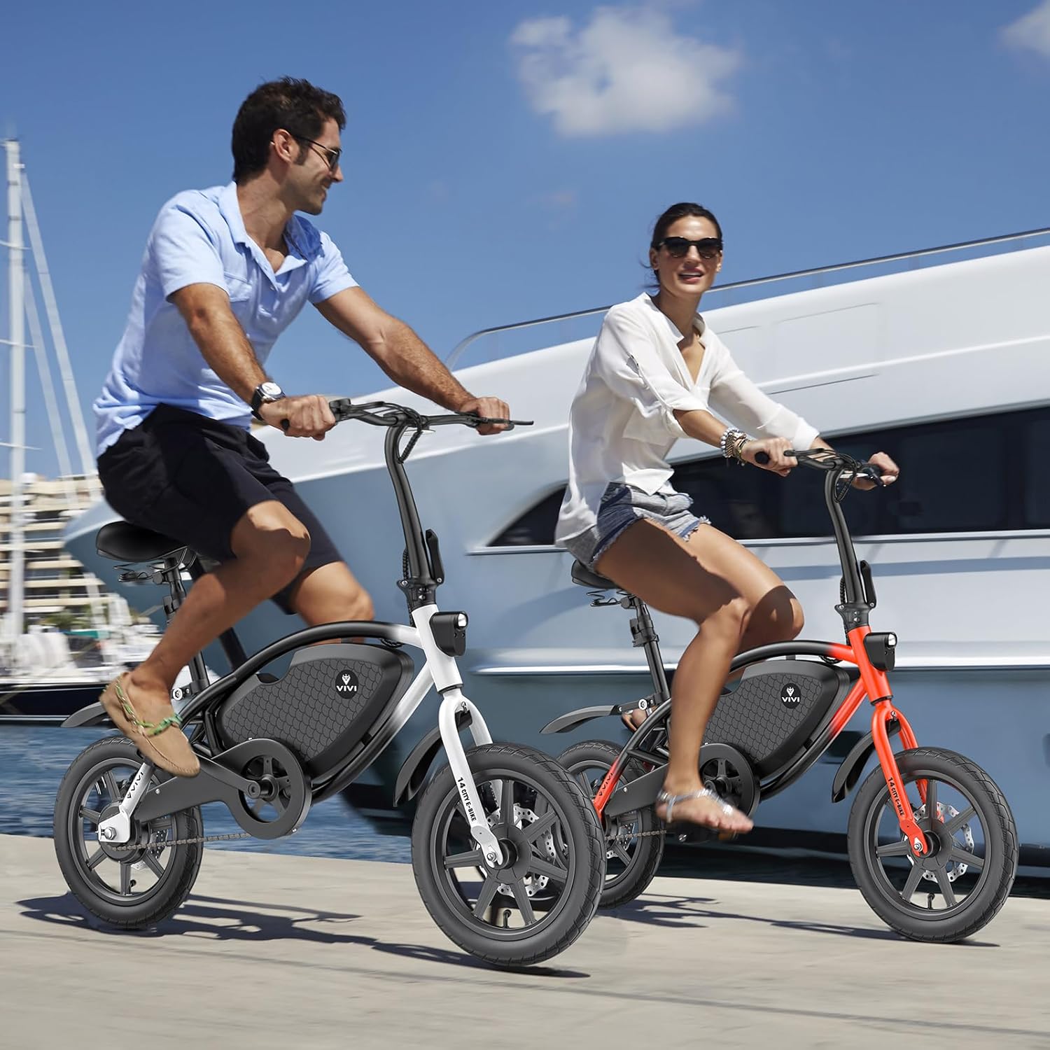 Vivi PONY01 Electric Bike, 14" Electric Bicycle for Adults and Teens Peak 500W Motor 48V 374.4WH Battery, Max 40 Miles Range(Pedal-Assist) & Top 20 Mph, Cruise Control, SGS Certified to UL2849