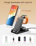 Charging Station for Samsung S26 Ultra, SwanScout 703S, Wireless Charger for Galaxy S26+/S25 Ultra/S25+/S25/S24 Ultra/S24+, Galaxy Watch 8/8 Classic/Ultra/7/6/5, Galaxy Buds 3 Pro/3 (No Adapter)