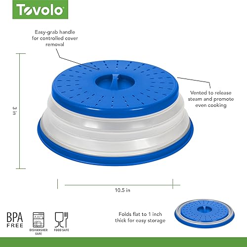 Vista 26 de Tovolo - Cubierta plegable mediana para microondas, rojo manzana de caramelo Azul (Blue Haze)
