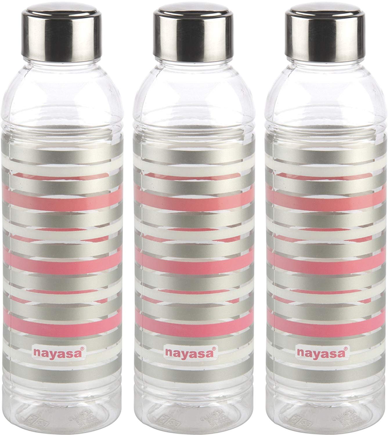 Nayasa Metallic DLX Plastic Fridge Water Bottle 1000 ml Pink