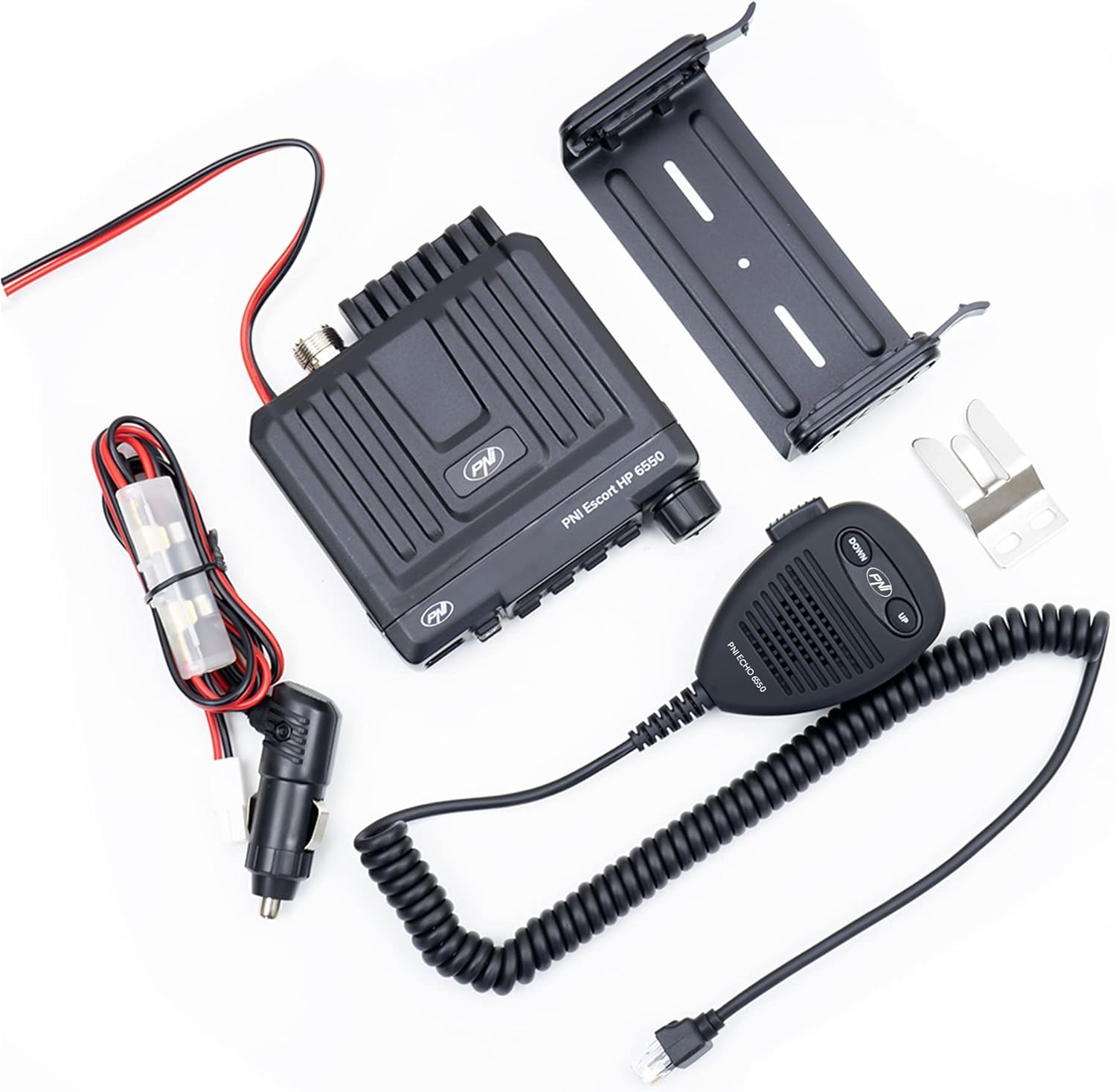 CB PNI 6550 Radio Station with PNI ECH01 Installed, multistandard, 4W, AM-FM, 12V, ASQ, with Echo Mode
