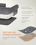 Feandrea Dog Bed, Orthopedic Dog Bed, Medium Dog Bed Waterproof, Removable Washable Cover Dog Sofa with Non-Slip Bottom, Raised Edges, 36 x 28 x 8 Inches, Dark Gray UPGW067G01