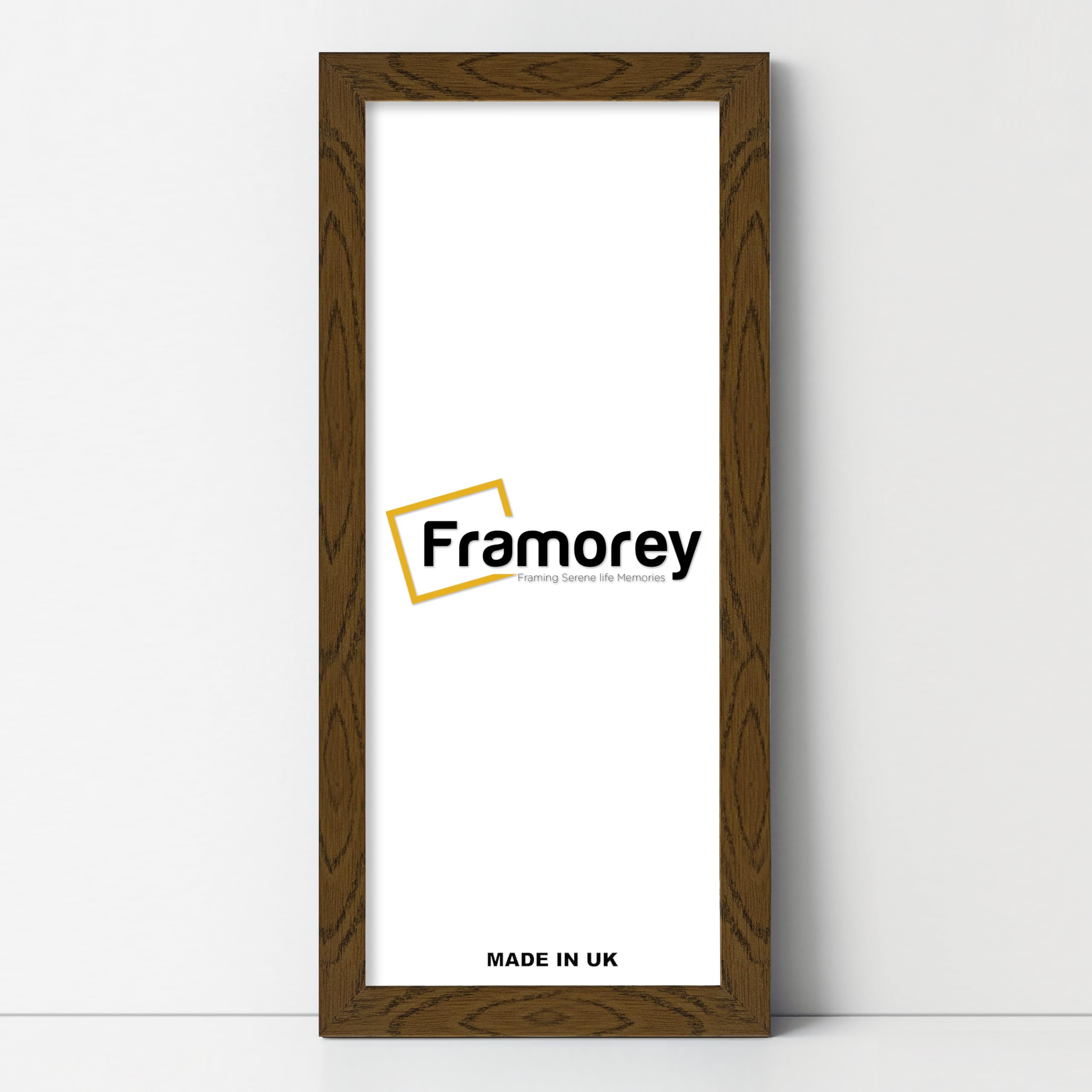 Framorey Modern Flat Dark Oak Photo Frames, 16x9 Inch Size Picture Frame, Handmade Wooden Frames, Personalized Poster Frames, Certificate Frames