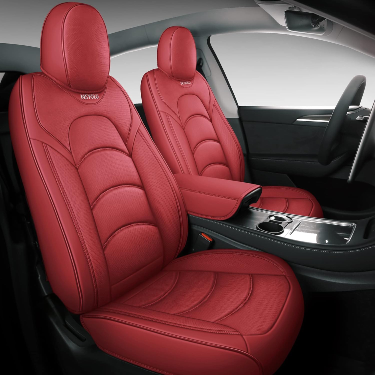 NS YOLO Full Coverage Leather Car Seat Covers Full Set