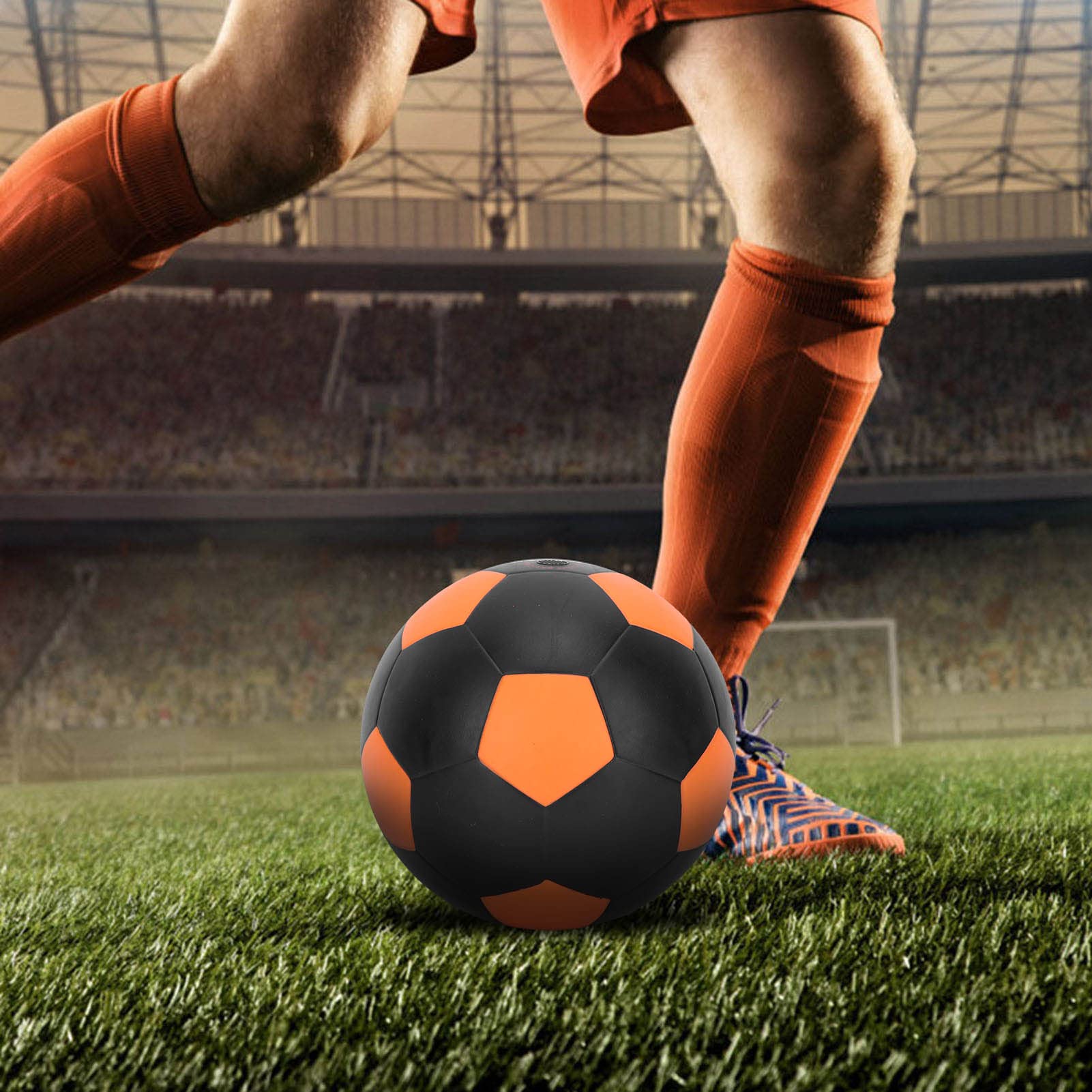 Chrees Pallone da calcio vibrante a LED, pallone da calcio gonfiabile in gomma con batteria incorporata, palla da calcio luminosa per giochi all'aperto e interni
