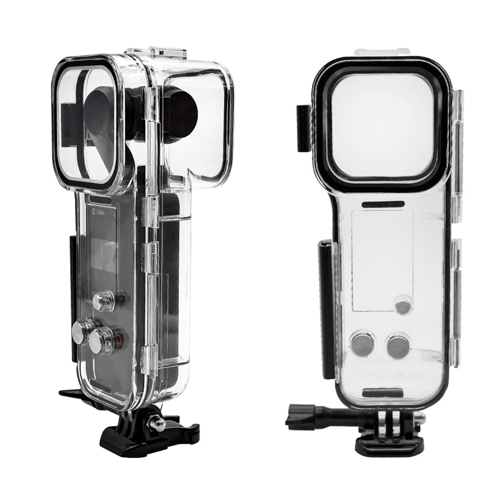 NUHFUFA Waterproof Camera Cases for DJI Osmo Pocket 3, Transparent Full Wrap-Around Waterproof Cover Thickened Frame Diving Accessories