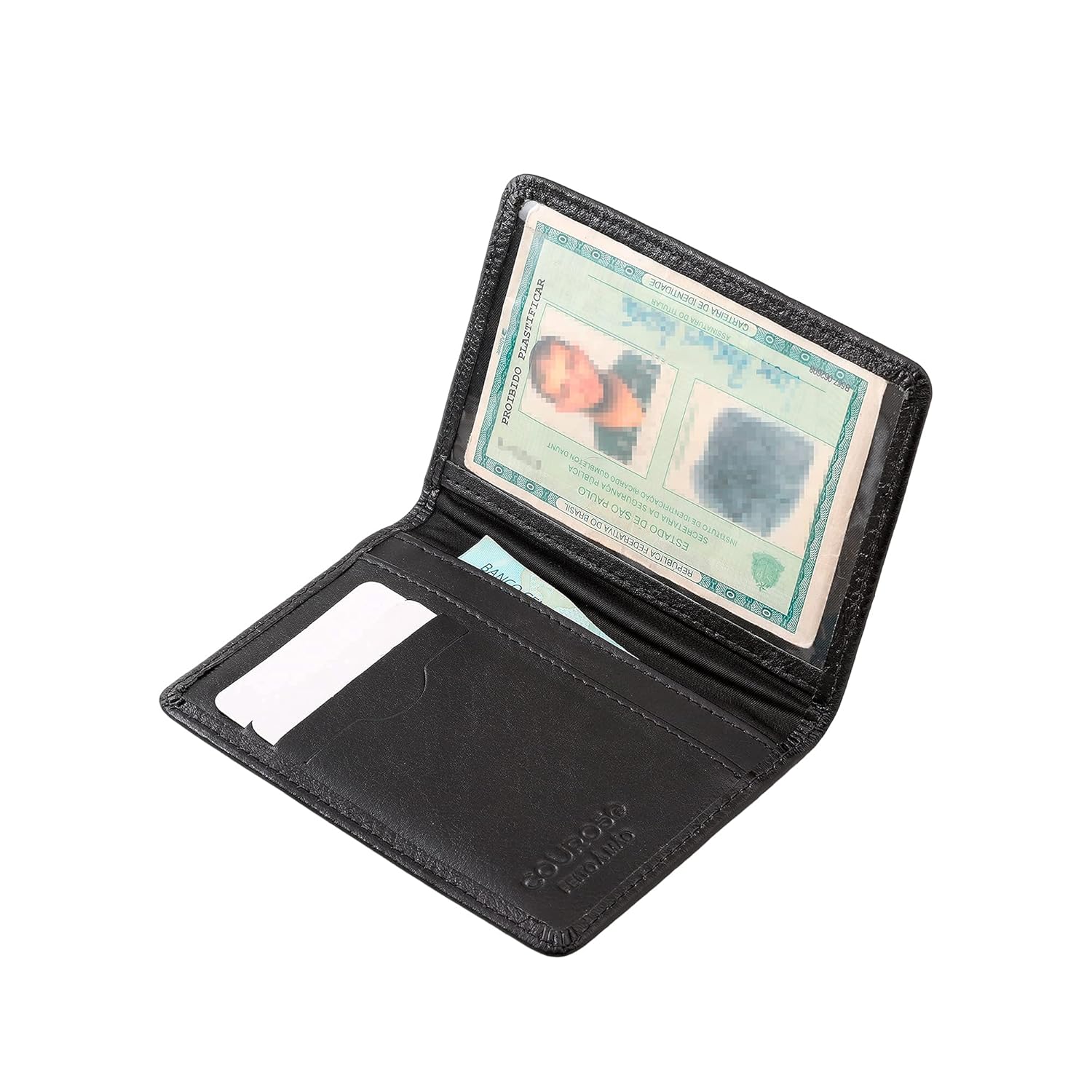 Carteira Masculina Couro Legítimo Rg Documento Veicular Cartões Cédulas Couro50 70C50