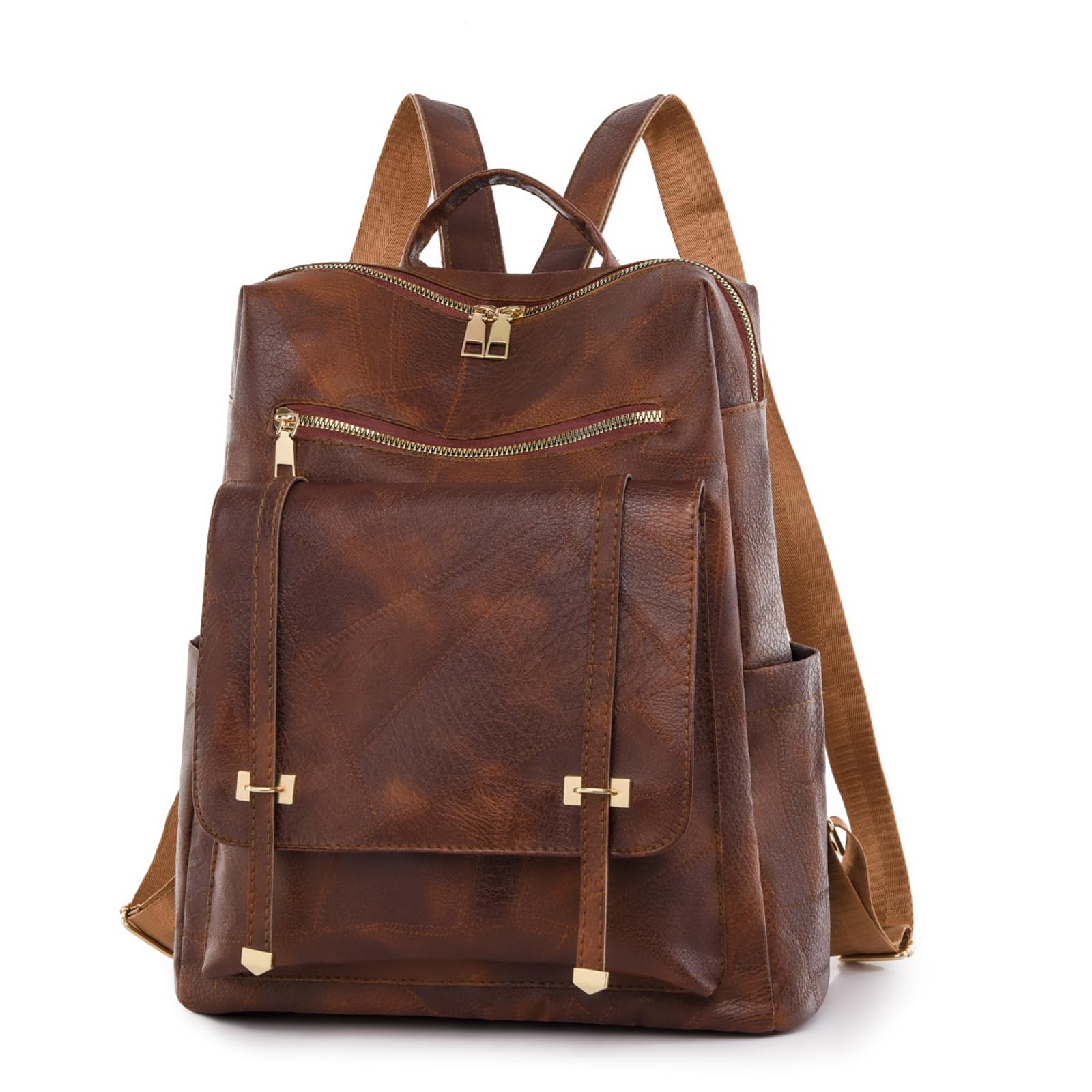 Photo 1 of *** SIMILAR****Marhaliya PU Leather Backpack Purse for Women Fashion Multipurpose Design Handbag Ladies Shoulder Bags Travel Backpack (Brown)