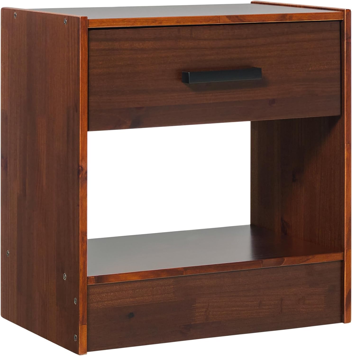 Walker Edison Easy Assembly™ Solid Wood 1-Drawer Nightstand with Handle Walnut