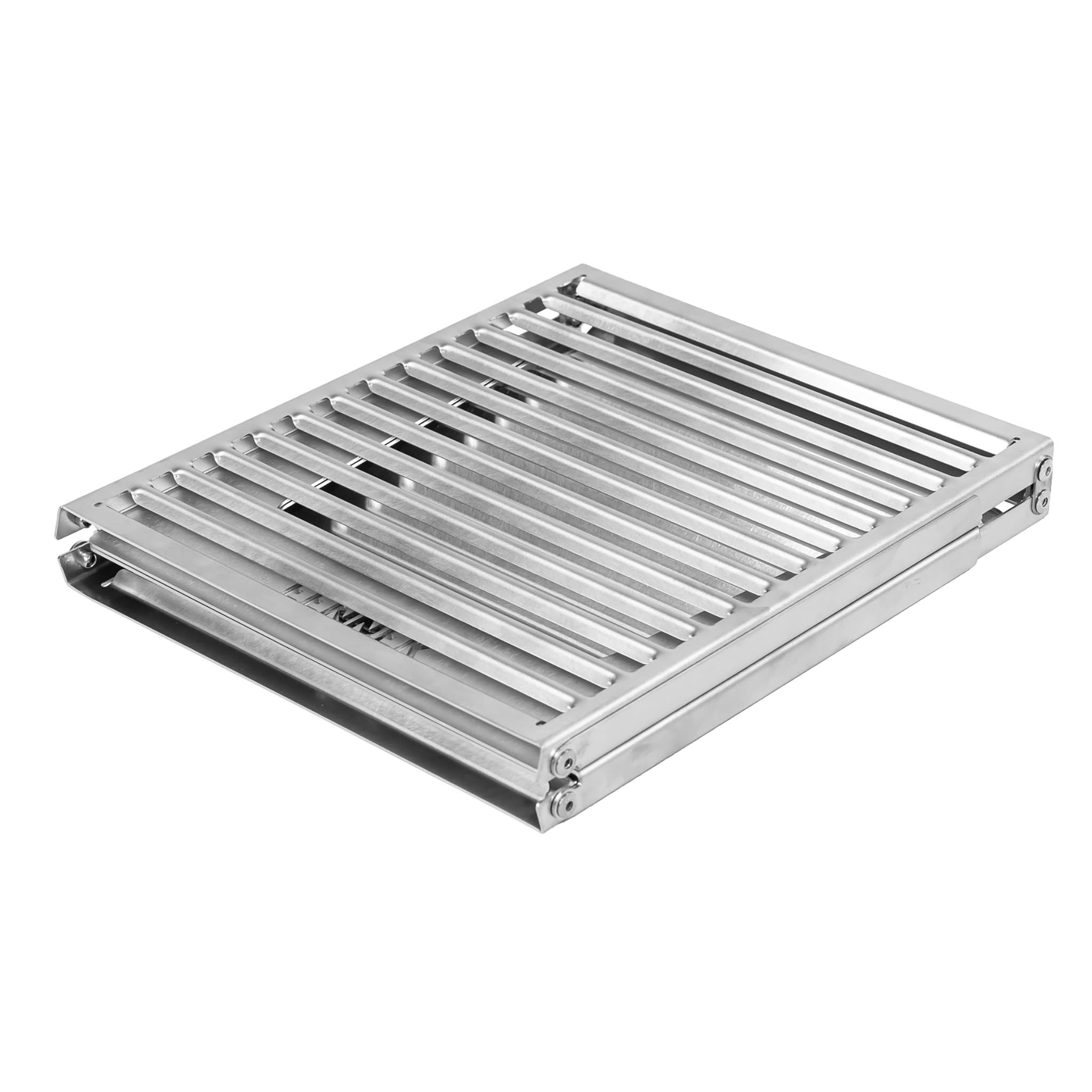 FENNEK Klapprost XL con custodia, griglia mobile, versione extra stabile 56x24 cm, acciaio inox, resistente alle temperature | Made in Germany