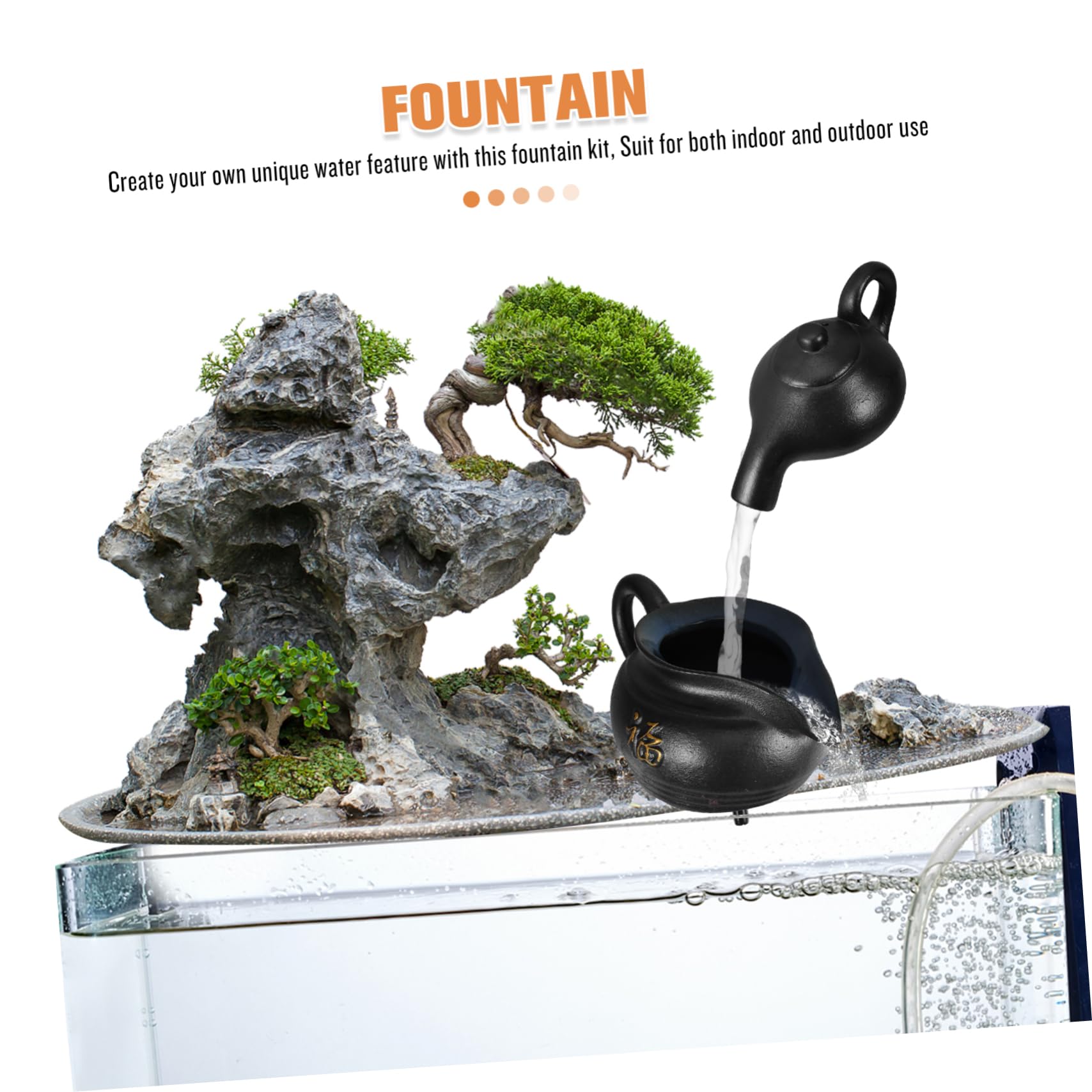 Toddmomy Fontaine De Table avec Petit Bassin Et Cascade Pichet en Céramique Décoration De Jardin Idéale