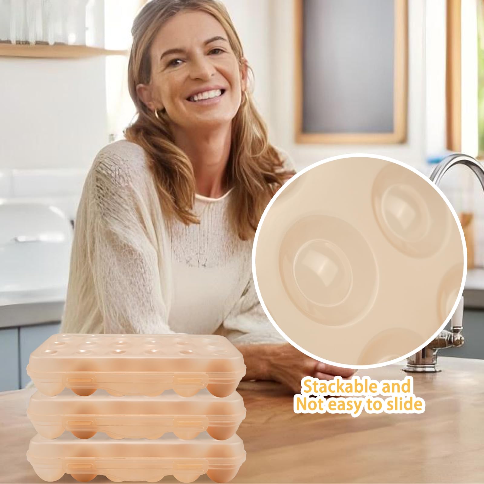 Portauova Per Frigorifero 18 Uova - Scatola Trasparente Con Coperchio Antipolvere - Foto 9