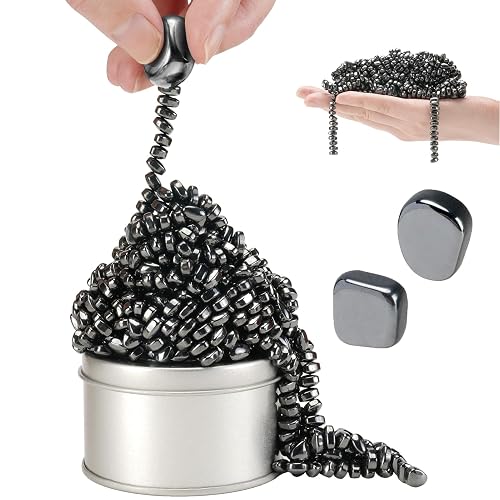 LECTRUS Magnetic Balls Over 600 PCS Mini Magnetic Putty, with 2 Big Smooth Magnetic Beads, Fidget Toys for Adult, Weak Ferrite Putty Desk Toys for Office (Black)