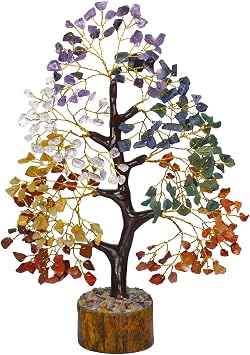NARIBABU Seven Chakra Tree - Crystal Money Tree - Crystals and Gemstones Healing - Chakra Crystal Tree - Meditation Accessories - Home Decor - Spiritual Gifts for Women