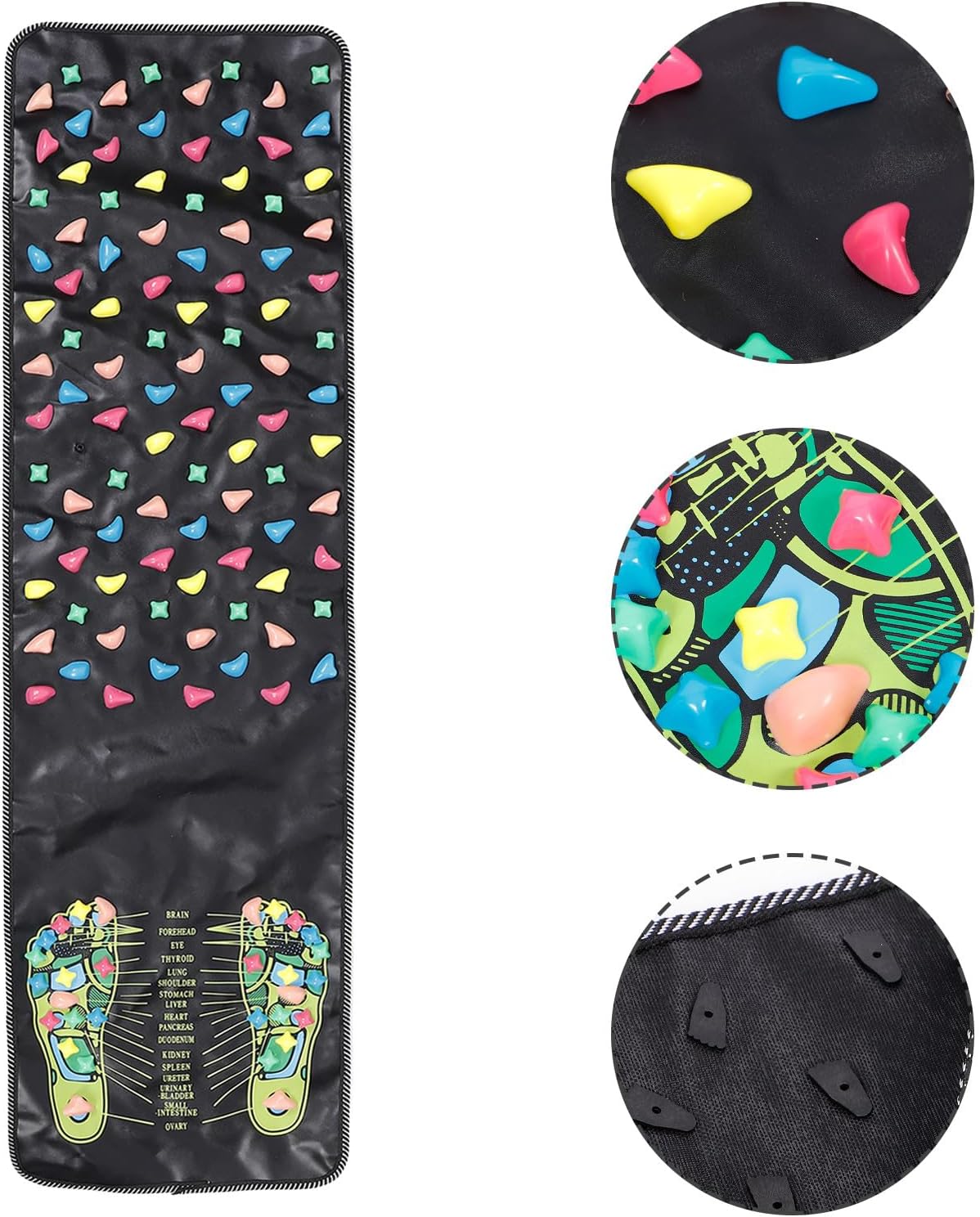 Acupressure Foot Massager Mat 120x35cm Plastic Acupoint Walking Pad for Plantar Fasciitis Relief and Foot Care, Deep Tissue Massage Tool for Elderly and Office Workers