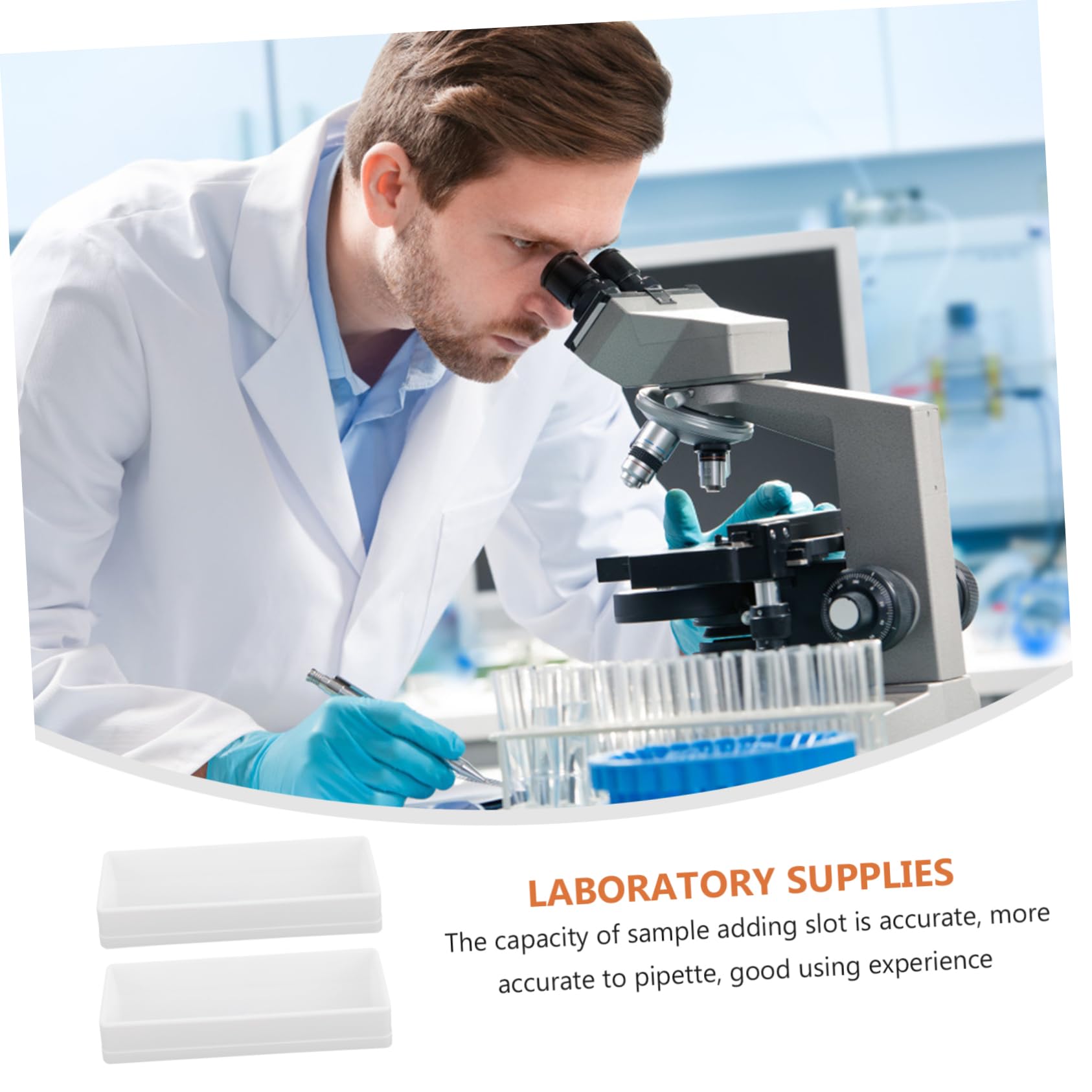 OUNONA 20pcs 50ml Laboratory Suction Tanks Accurate Sample Adding Slots Made of Pp