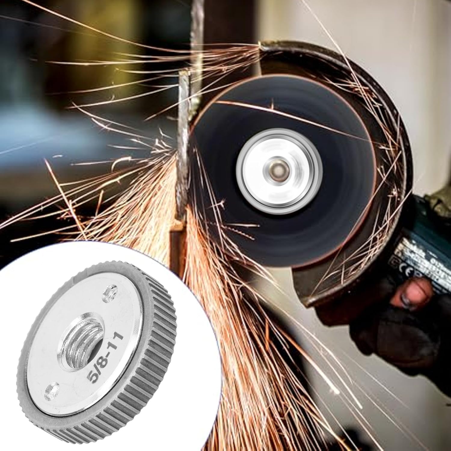 SEAFRONT Quick Release Angle Nut Square Pressure Plate 5/8-11 Thread Locking Nut for Cutting Sheets Sanding Wheels Polishing Wheels