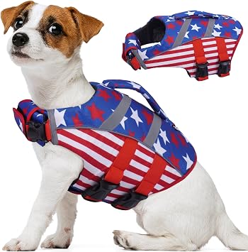 Kuoser Reflective Dog Life Jacket, Dog Life Vest for Swimming Boating