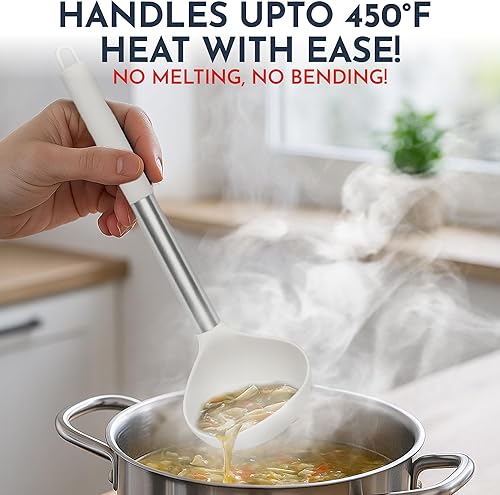 Miniatura 5 de Juego de utensilios de cocina de silicona - Culinary Couture 24 piezas de utensilios de cocina blancos para ollas y sartenes antiadherentes - Juego