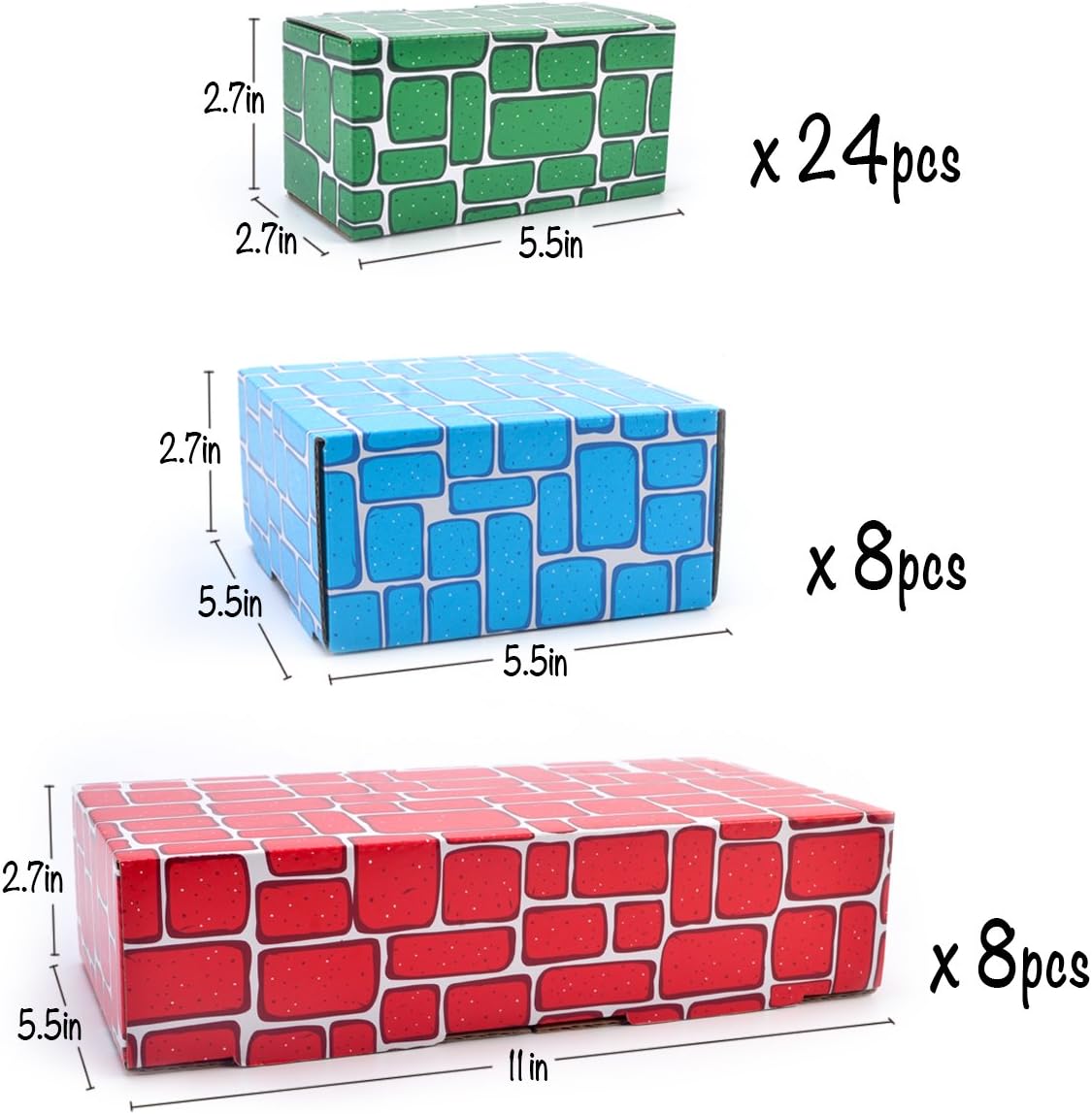 Cardboard Building Block, Exercise N Play 40pcs Extra-Thick Jumbo Giant Building Blocks in 3 Sizes for Kids