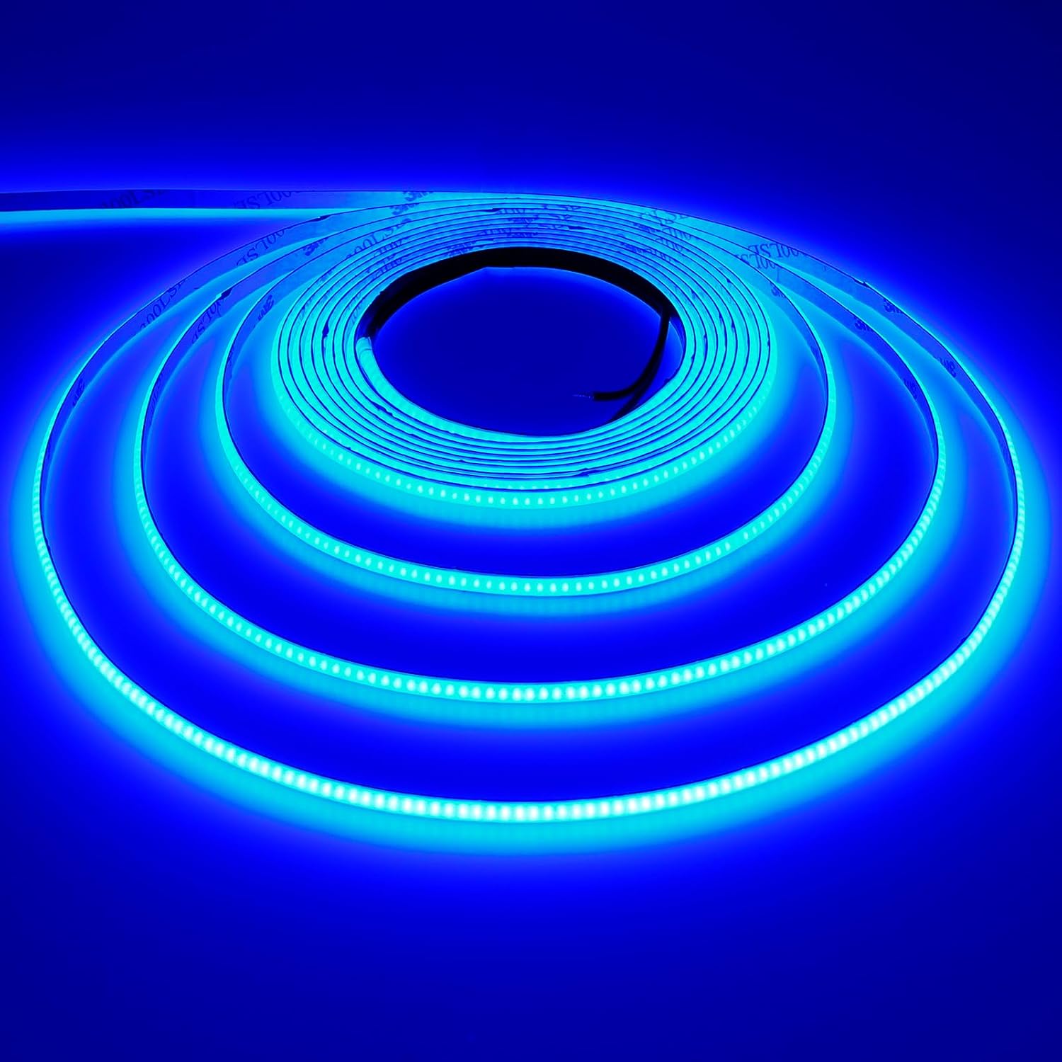 TOPAI 12 V COB LED Strip Extra Thin 5 mm Width, 5 m Blue LED Strip, 400LEDs/M CRI>90 Flexible Sticker IP20 Non-Waterproof ...