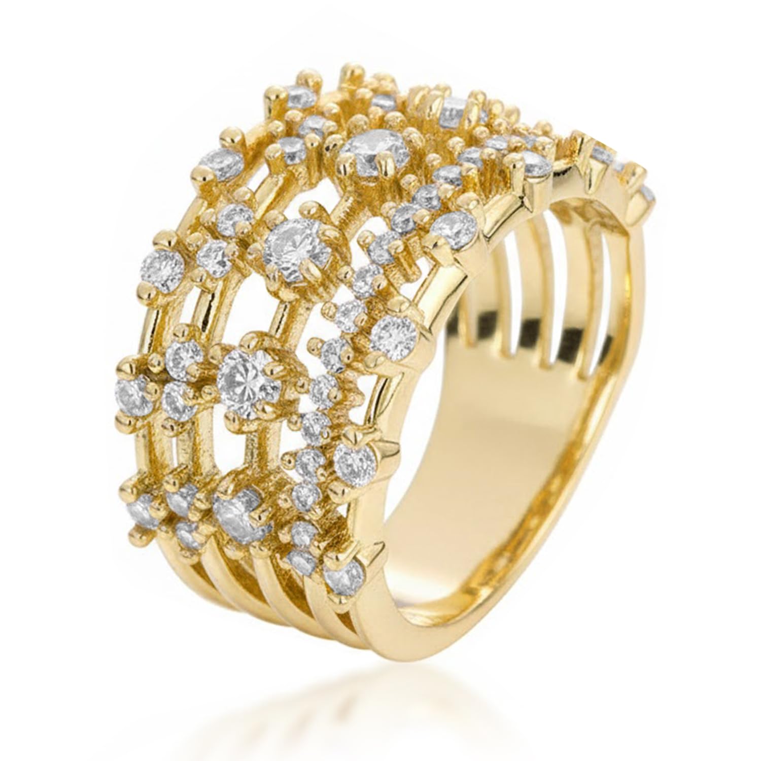 peora Gold Plated Crystals Studded Fancy Finger Ring Stylish Jewellery Gift for Women (US 7)-picture-15