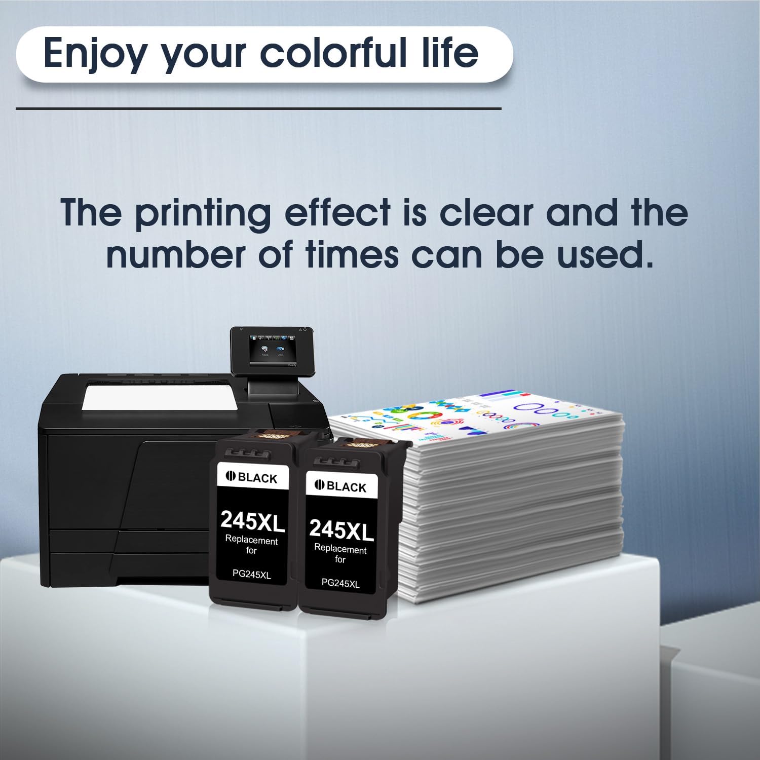 PG-245XL Black Ink Cartridges Replacement for Canon 245XL Ink for PIXMA MG2420 MG2520 MG2522 MG2920 MG2922 MG3029 TS202 TS3122 TR4520 TR4522 Printer (2 Black)