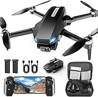 Drone com câmera, drone FPV HD 2K com motor sem escova, retenção de altitude, selfie por gestos, decolagem/pouso com uma tecla, flip 3D, Waypoint Fly, 2 baterias, mini drones dobráveis para crianças e