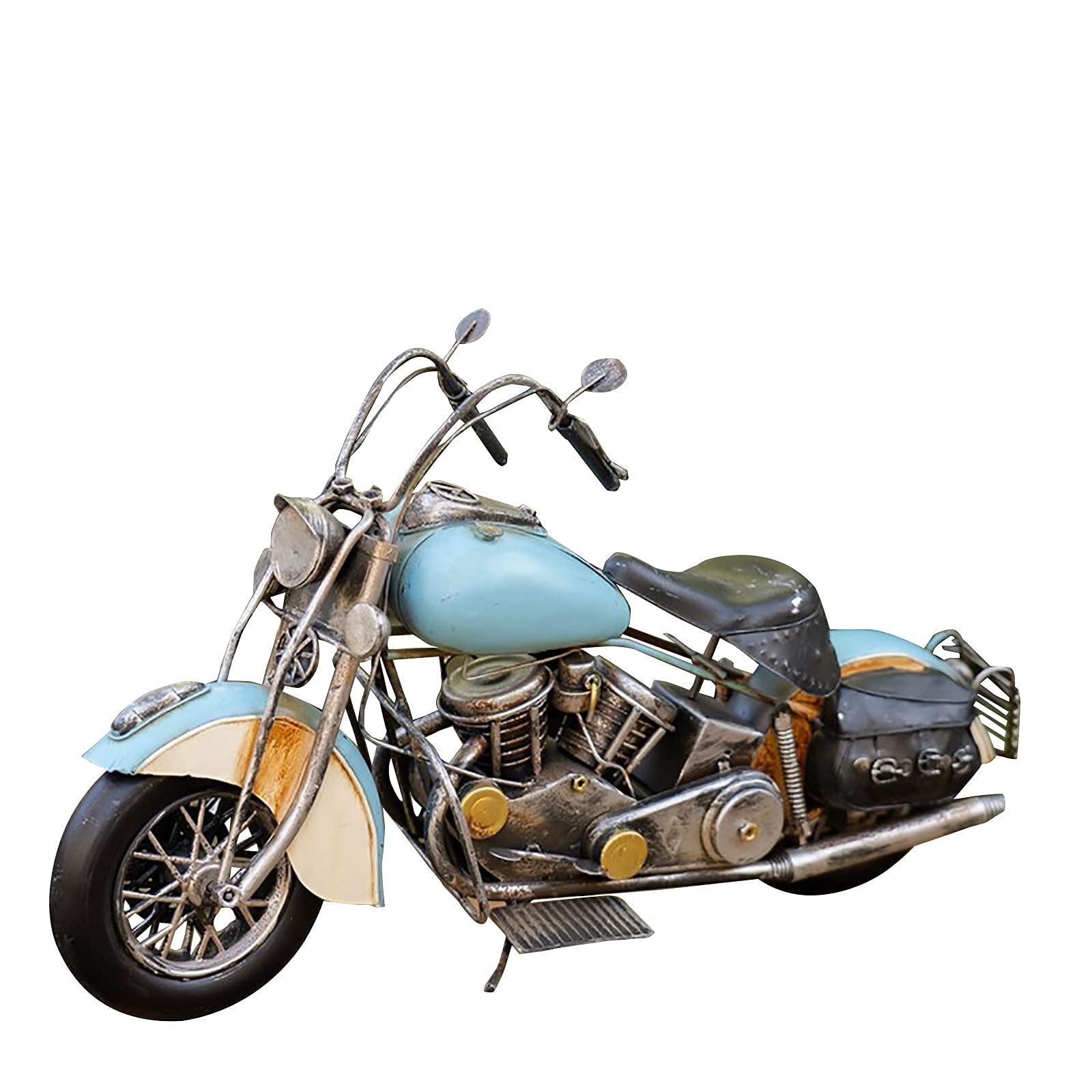 LYWL Resin Sculpture Retro Classic Handmade Vintage Motorcycle Figurine Creative Office Desktop Collectible Model Accessories Decor for Motorcycle Lovers Gifts