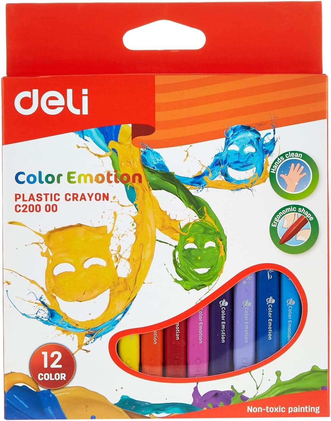 deli Ec20000 Color Emotion Plastic Color Crayon 12-Pieces