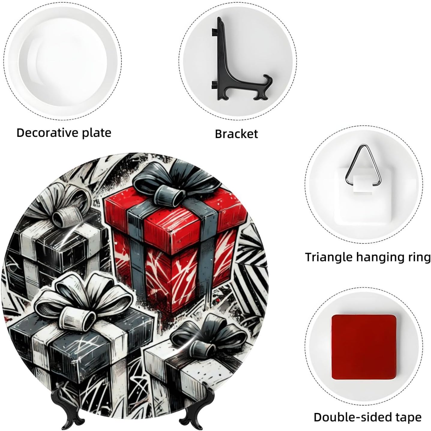 Present-Boxes 10 Inch Decorative Plate With Stand, Elegant Display Wall Plate For Home Decor