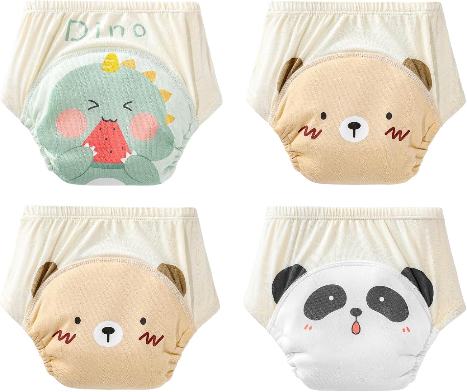 Potty Training Underwear Absorbent Toddler Training Pants for Boys and Girls, 100% Cotton Reusable Pee Pants 2T-6T