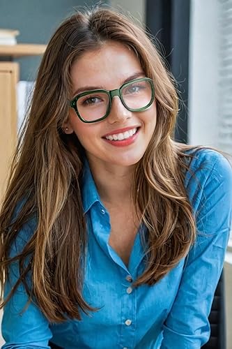Miniatura 4 de VISOONE BENNETT - Gafas cuadradas de gran tamaño con bloqueo de luz azul para computadora para mujeres y hombres