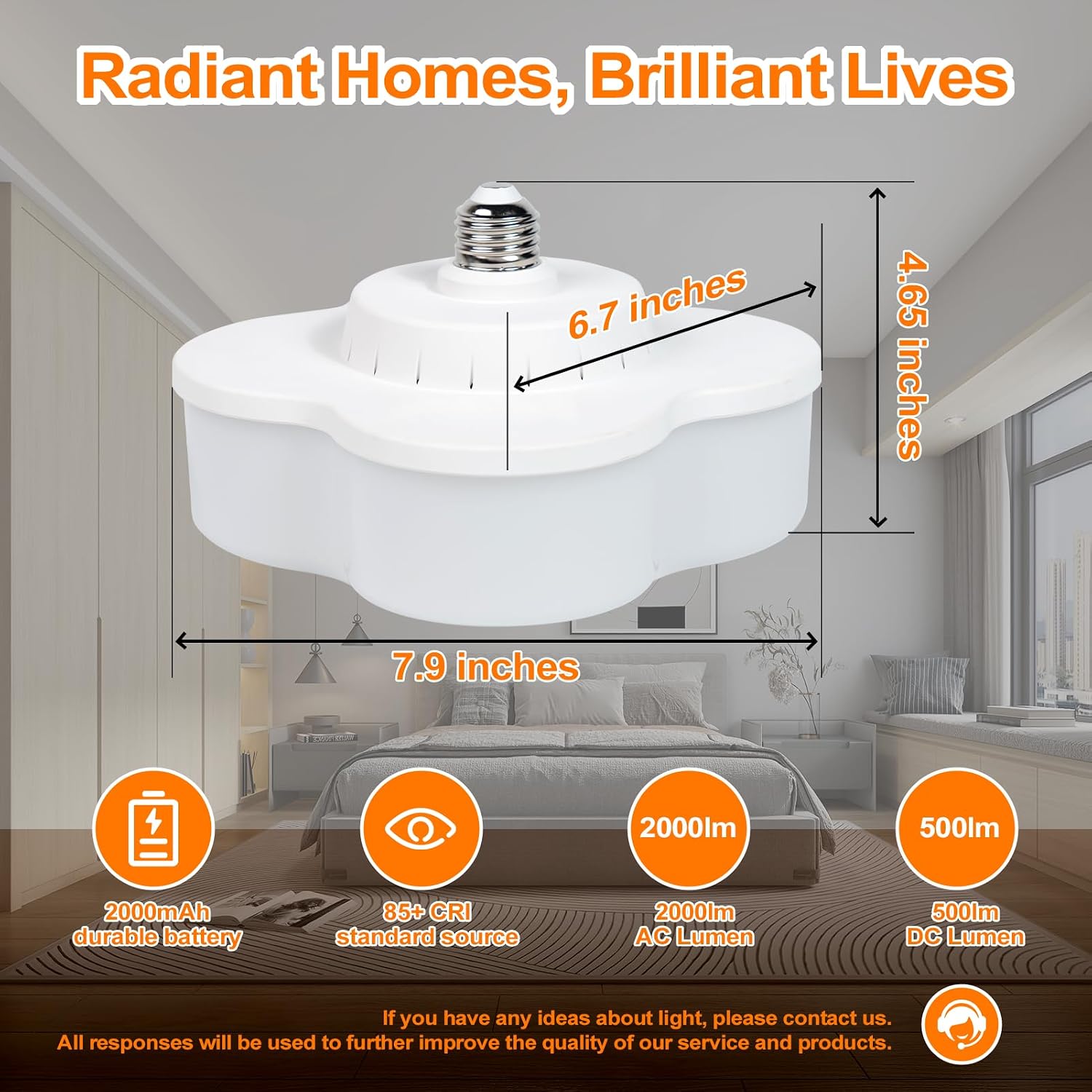 Dimensions of the JackonLux LED bulb