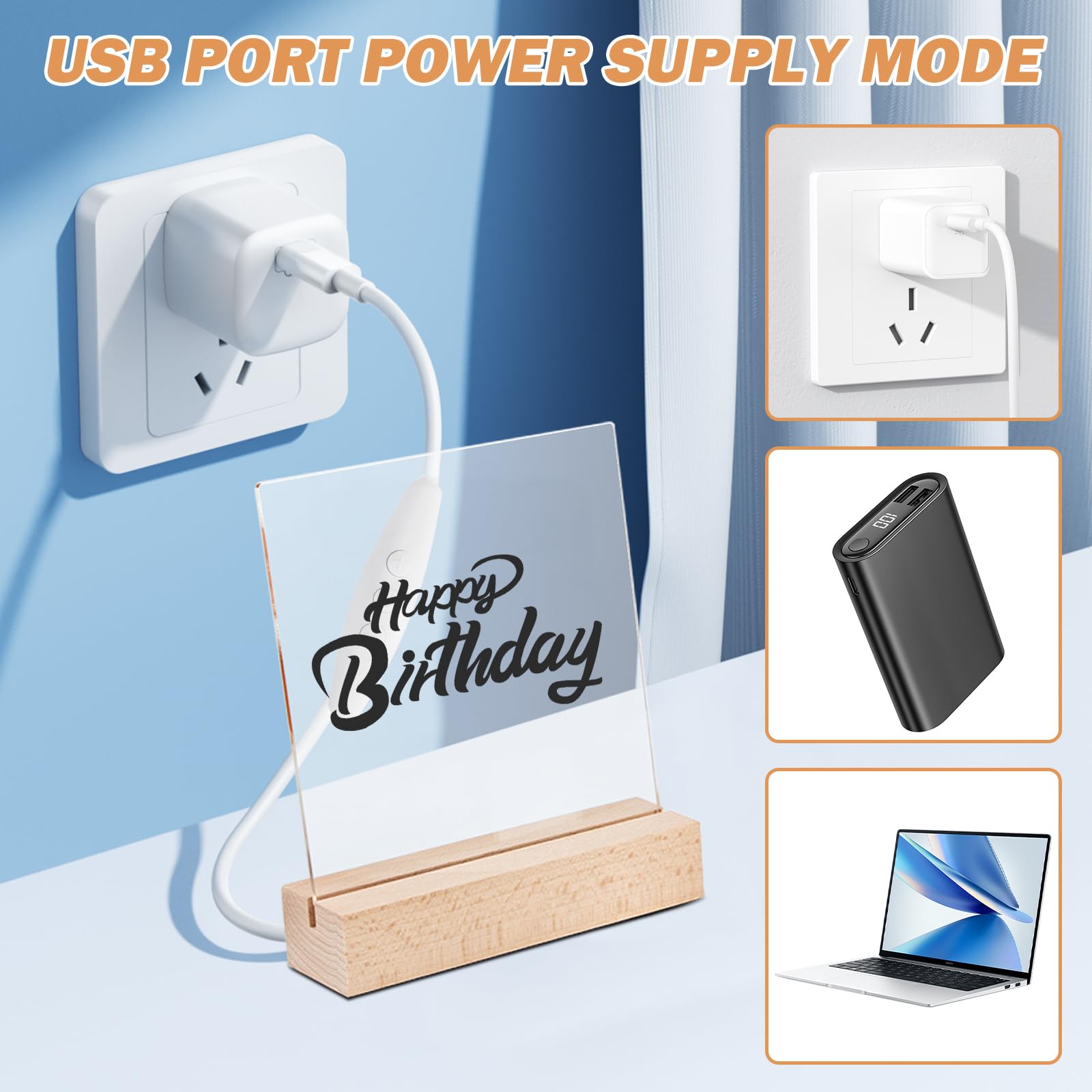 Sporgo 4 Stück LED Sockel: Led Lichtsockel 7 Farben Holzsockel, LED Lichter Display Basis USB Leuchten Sockel mit Schalter, Rechteckige Beleuchteter Holzsockel für DIY Acrylplatten -Farbe Einstellbar