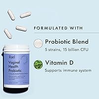 Vista 3 de Rael Probióticos para mujeres - Suplemento de equilibrio de pH con prebióticos, salud inmune vaginal (30 porciones)