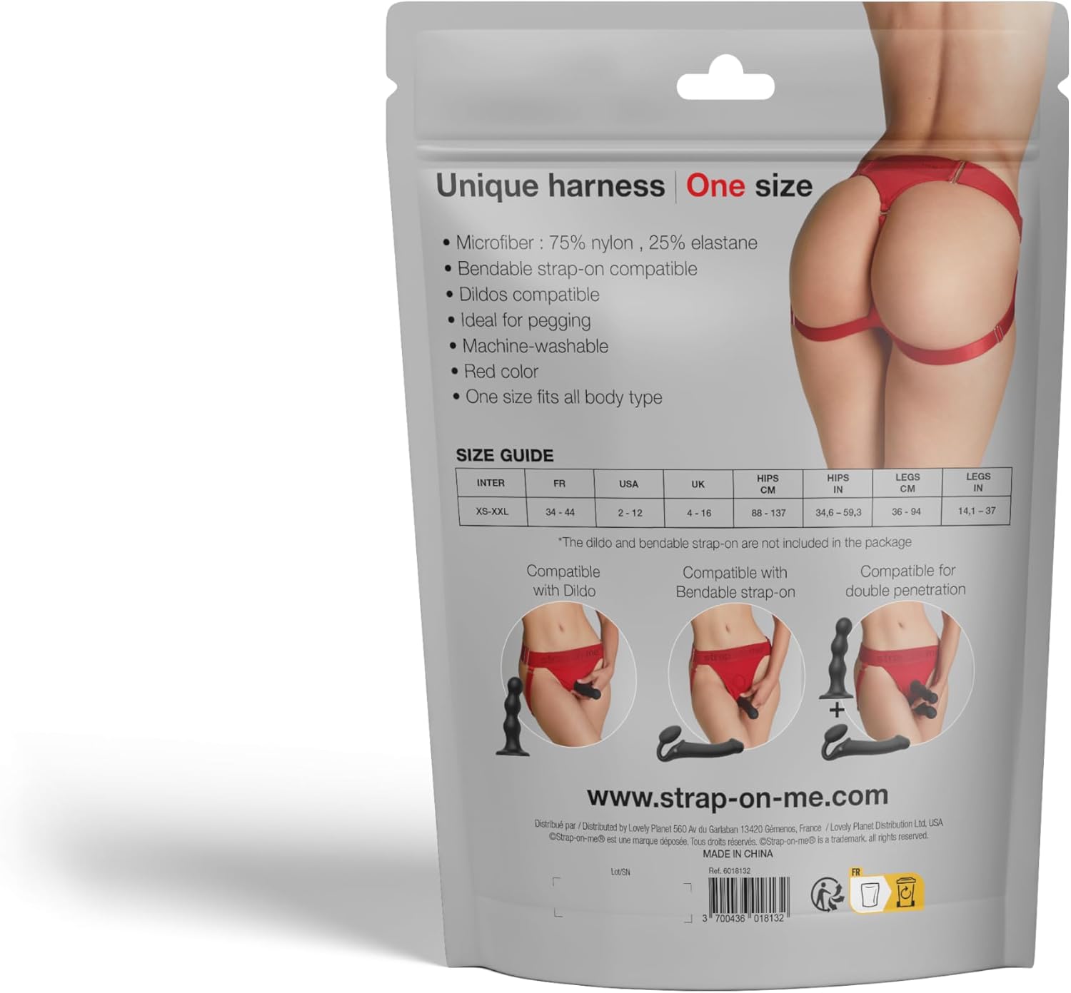 Strap-On-Me Harness Lingerie Unique One Size Red