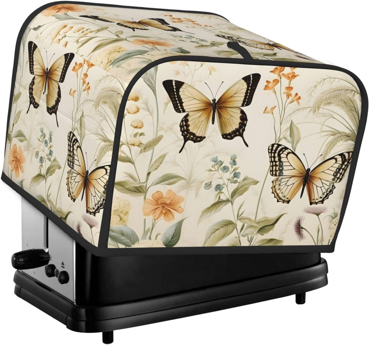 Red Wine Glass Grapes Theme 4 Slice Toaster Cover Wide Slot Dustproof Cap Bread Maker Fingerprint Bakeware Protection Kitchen Appliance Cover Toaster Bag