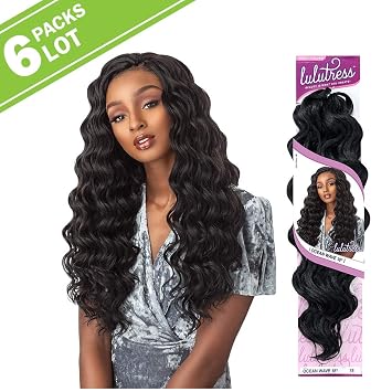 6 PACKS/LOT Sensationnel Synthetic Hair Crochet Braids Lulutress Ocean Wave 18 (2)