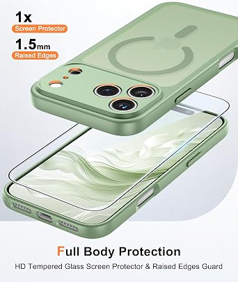 FNTCASE for iPhone 18 Pro-Max Case: iPhone 17 Pro Max Light Green Cover
