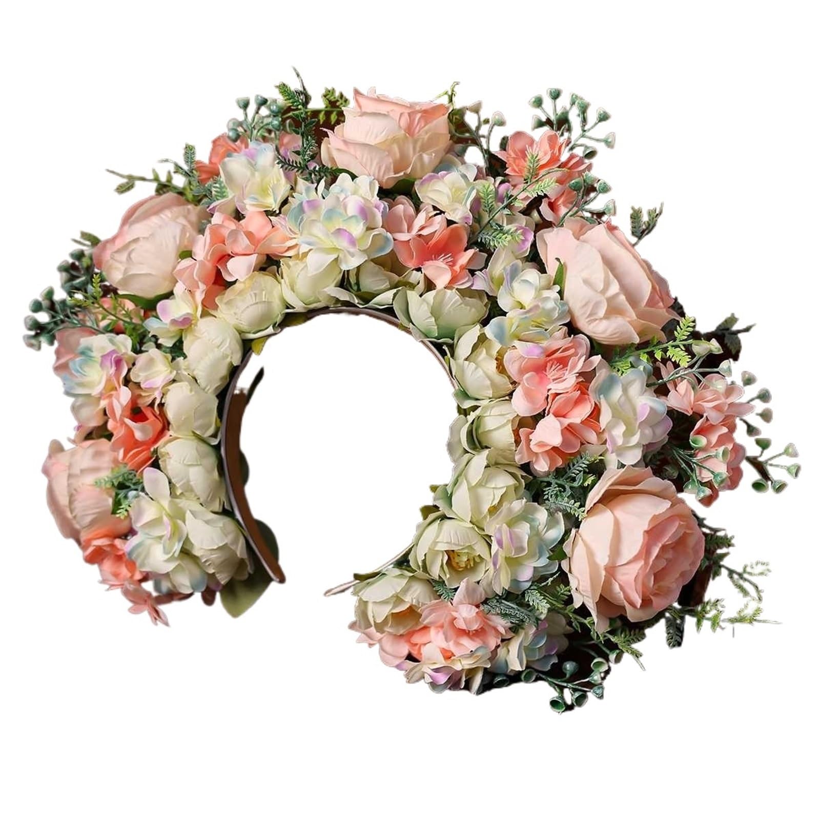 Haarreif mit künstlicher Blumenkrone Künstliches Blumenkronen-Stirnband, mehrfarbig, for Damen, Mädchen, Hochzeit, Party, Braut, Festival(Color3)
